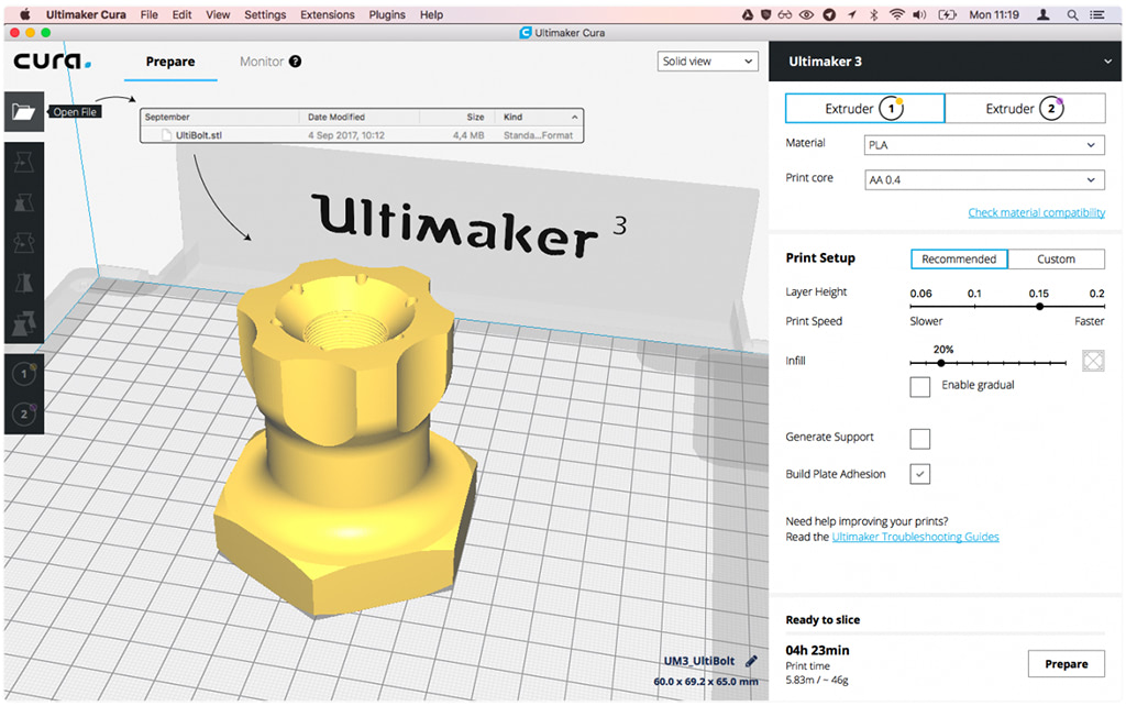 ultimaker cura open source free slicing software
