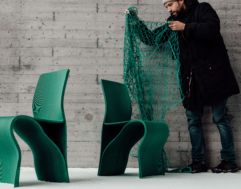 Sustainable 3D Printed Furniture Made from Recycled Nets